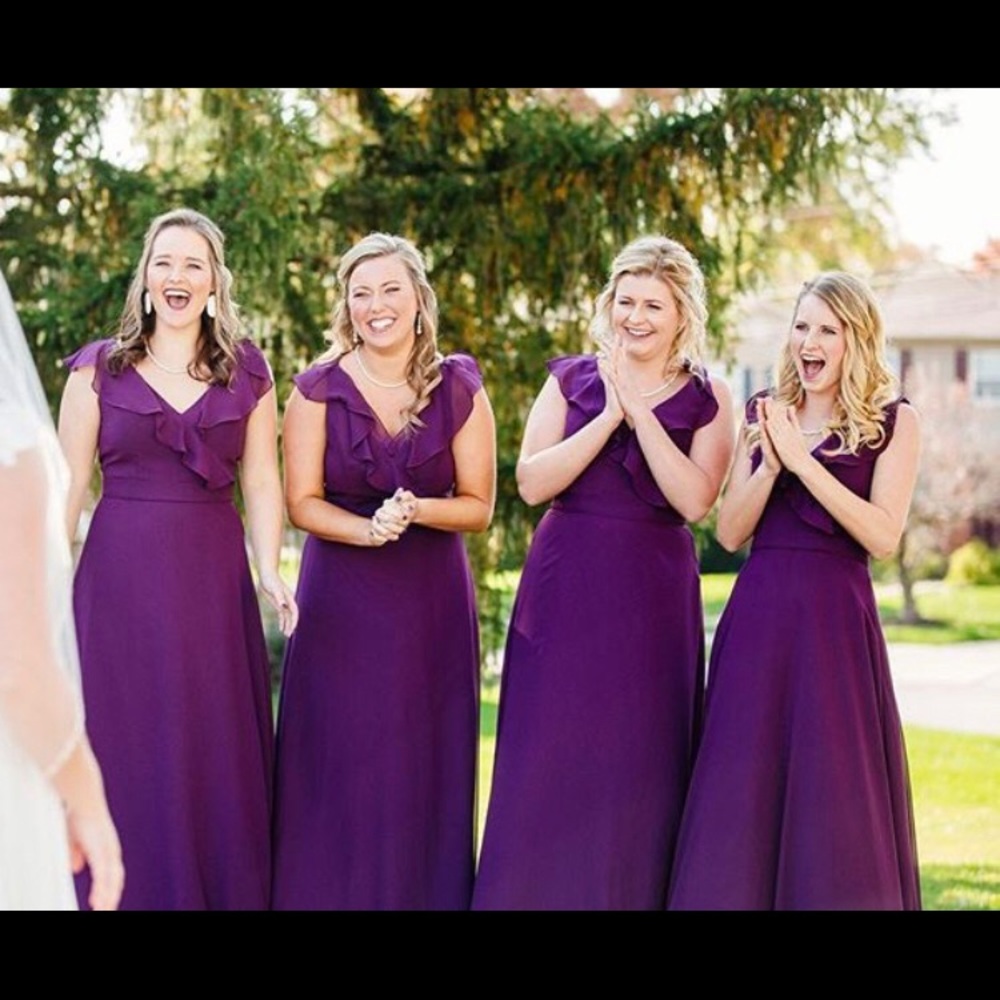 Purple Chiffon Bridesmaid Dress